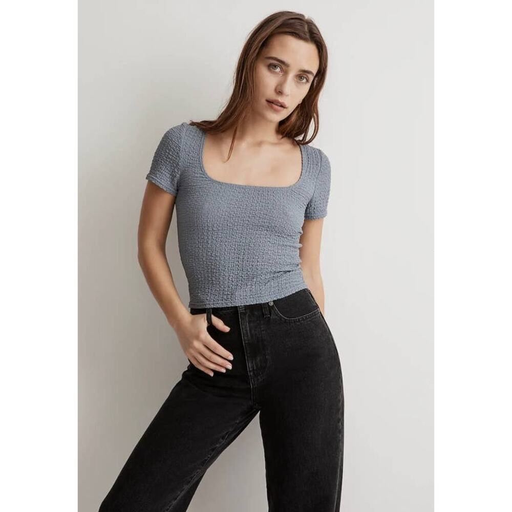 NWT Madewell Popcorn Top Blue Size XXS